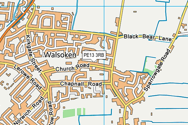 PE13 3RB map - OS VectorMap District (Ordnance Survey)