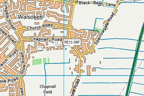 PE13 3RF map - OS VectorMap District (Ordnance Survey)