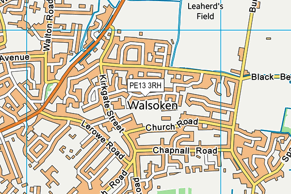 PE13 3RH map - OS VectorMap District (Ordnance Survey)
