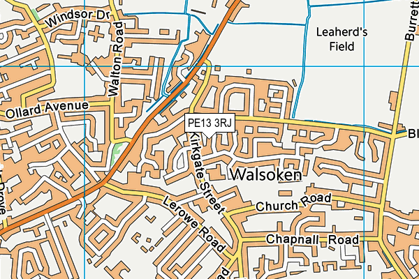 PE13 3RJ map - OS VectorMap District (Ordnance Survey)