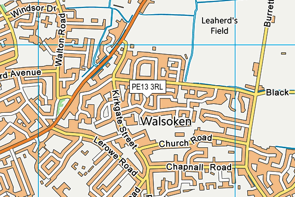 PE13 3RL map - OS VectorMap District (Ordnance Survey)