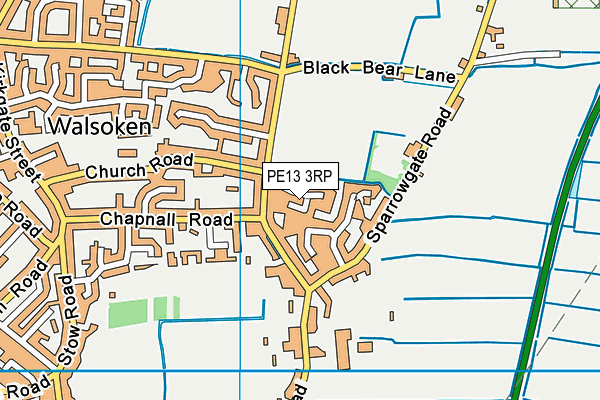 PE13 3RP map - OS VectorMap District (Ordnance Survey)