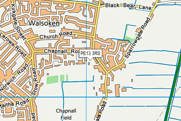 PE13 3RS map - OS VectorMap District (Ordnance Survey)