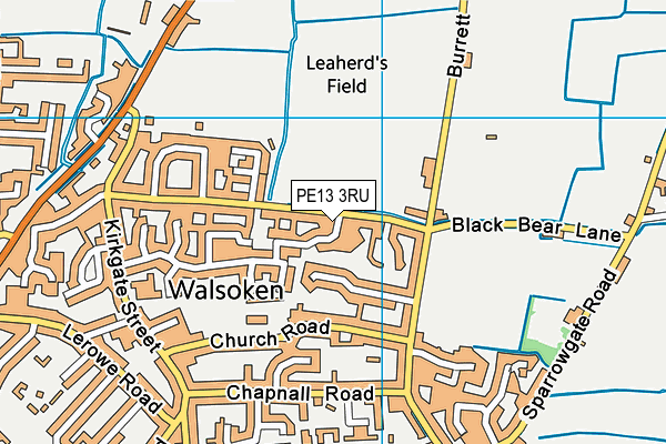 PE13 3RU map - OS VectorMap District (Ordnance Survey)