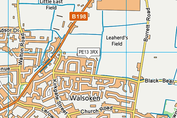 PE13 3RX map - OS VectorMap District (Ordnance Survey)