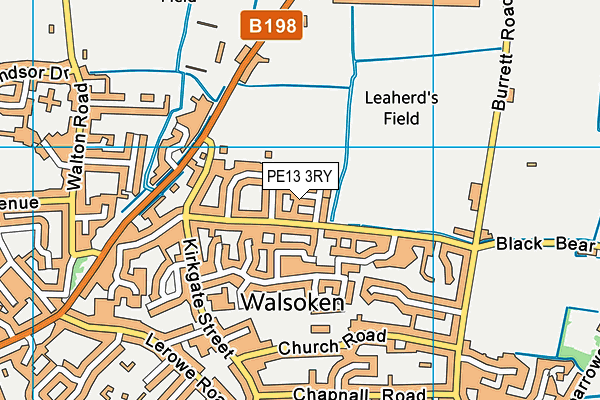 PE13 3RY map - OS VectorMap District (Ordnance Survey)