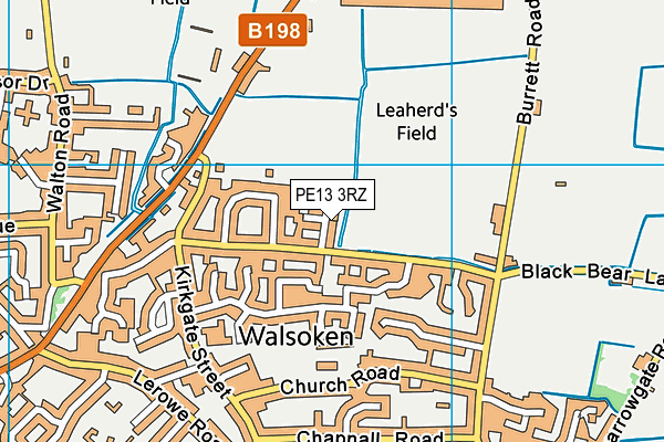 PE13 3RZ map - OS VectorMap District (Ordnance Survey)