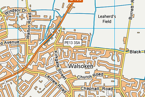 PE13 3SA map - OS VectorMap District (Ordnance Survey)