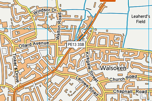 PE13 3SB map - OS VectorMap District (Ordnance Survey)