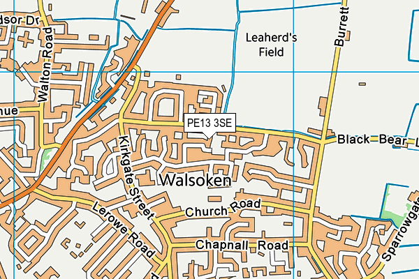 PE13 3SE map - OS VectorMap District (Ordnance Survey)