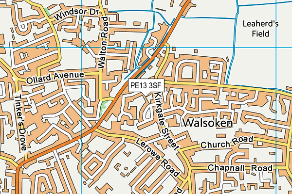 PE13 3SF map - OS VectorMap District (Ordnance Survey)