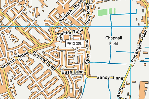 PE13 3SL map - OS VectorMap District (Ordnance Survey)