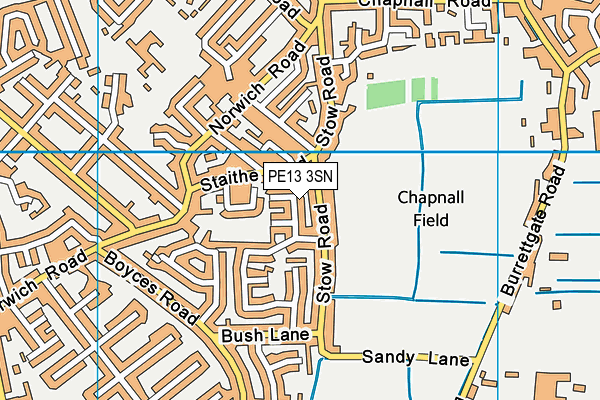 PE13 3SN map - OS VectorMap District (Ordnance Survey)