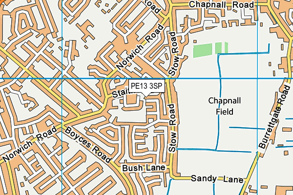 PE13 3SP map - OS VectorMap District (Ordnance Survey)