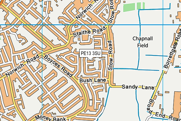 PE13 3SU map - OS VectorMap District (Ordnance Survey)