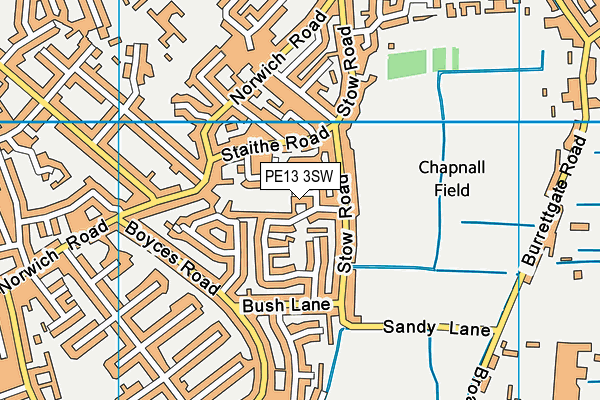 PE13 3SW map - OS VectorMap District (Ordnance Survey)