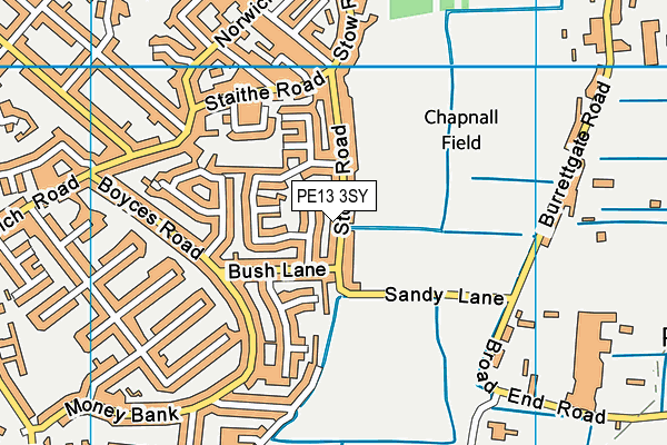 PE13 3SY map - OS VectorMap District (Ordnance Survey)