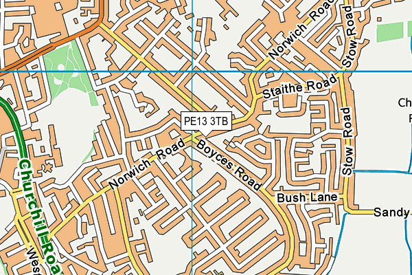 PE13 3TB map - OS VectorMap District (Ordnance Survey)