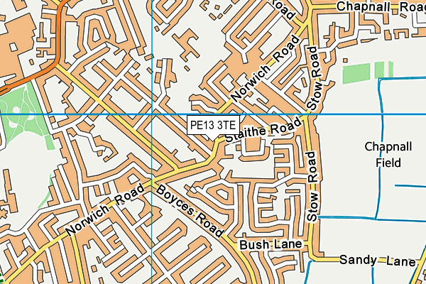 PE13 3TE map - OS VectorMap District (Ordnance Survey)