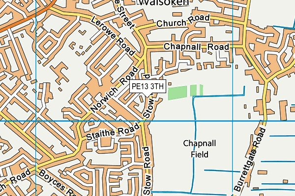 PE13 3TH map - OS VectorMap District (Ordnance Survey)
