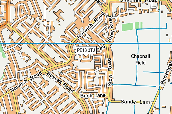 PE13 3TJ map - OS VectorMap District (Ordnance Survey)