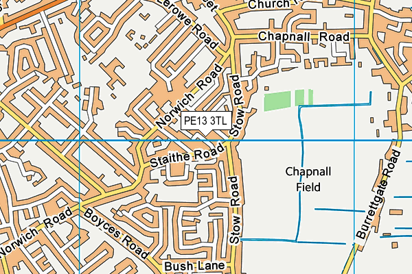 PE13 3TL map - OS VectorMap District (Ordnance Survey)