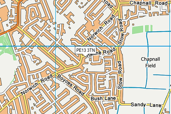 PE13 3TN map - OS VectorMap District (Ordnance Survey)