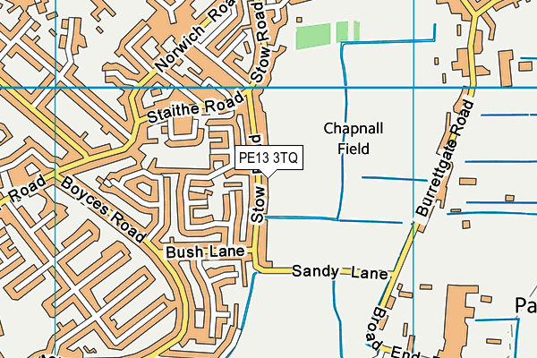 PE13 3TQ map - OS VectorMap District (Ordnance Survey)