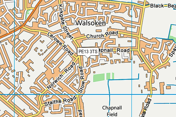 PE13 3TS map - OS VectorMap District (Ordnance Survey)