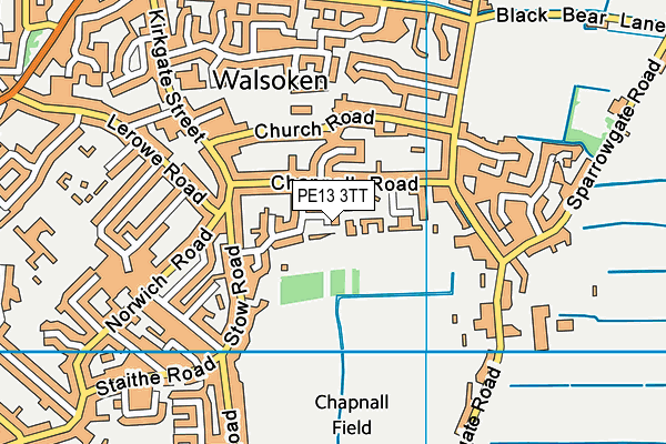 PE13 3TT map - OS VectorMap District (Ordnance Survey)