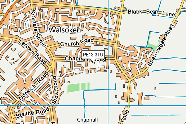 PE13 3TU map - OS VectorMap District (Ordnance Survey)