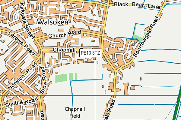 PE13 3TZ map - OS VectorMap District (Ordnance Survey)