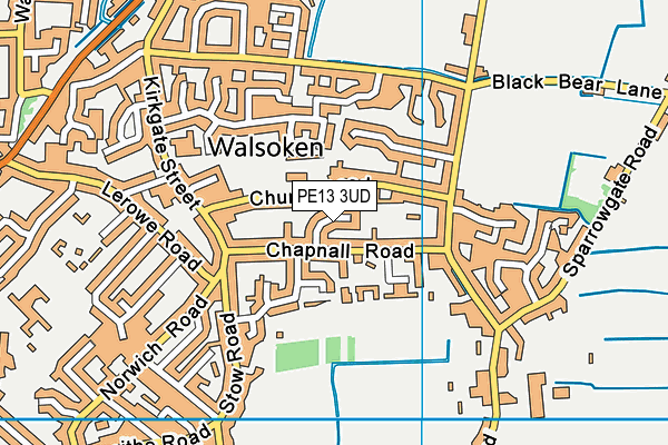 PE13 3UD map - OS VectorMap District (Ordnance Survey)