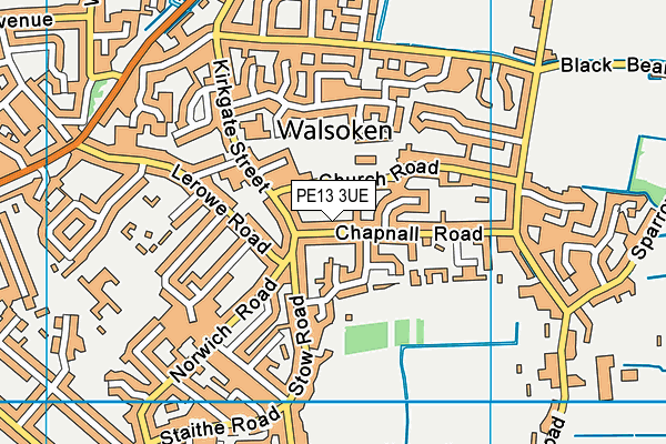 PE13 3UE map - OS VectorMap District (Ordnance Survey)