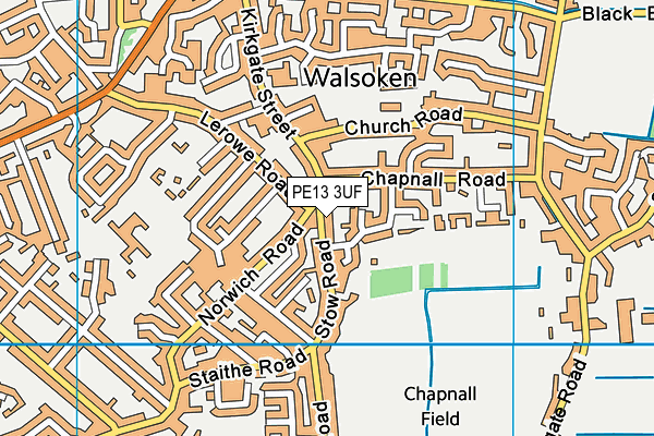 PE13 3UF map - OS VectorMap District (Ordnance Survey)