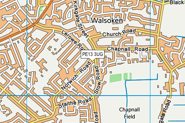 PE13 3UG map - OS VectorMap District (Ordnance Survey)
