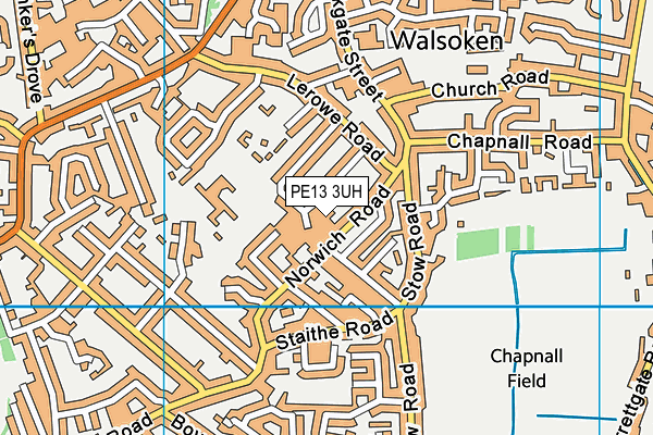 PE13 3UH map - OS VectorMap District (Ordnance Survey)
