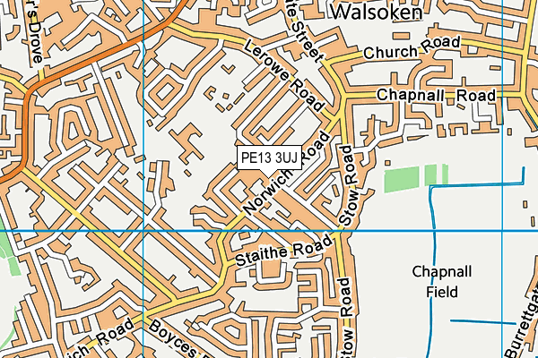 PE13 3UJ map - OS VectorMap District (Ordnance Survey)