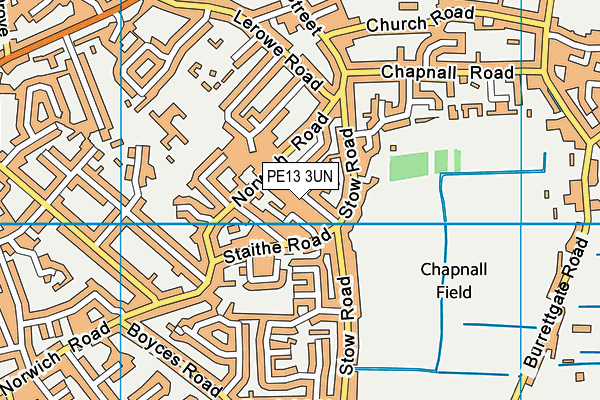 PE13 3UN map - OS VectorMap District (Ordnance Survey)