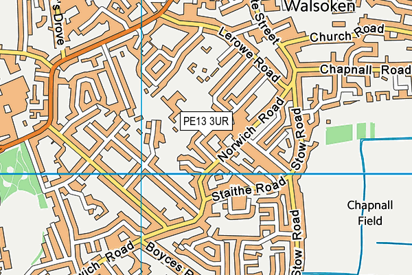 PE13 3UR map - OS VectorMap District (Ordnance Survey)