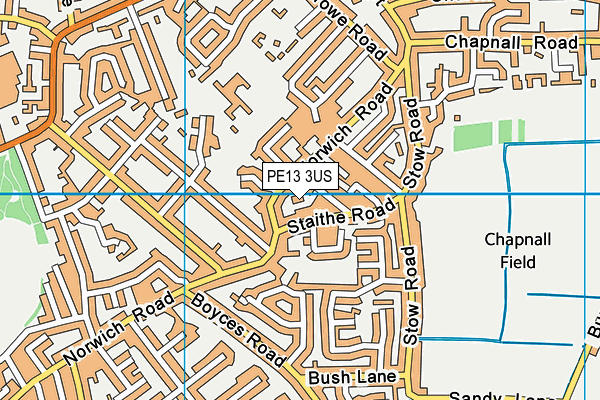 PE13 3US map - OS VectorMap District (Ordnance Survey)