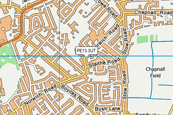 PE13 3UT map - OS VectorMap District (Ordnance Survey)