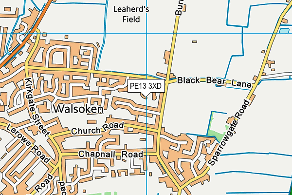 PE13 3XD map - OS VectorMap District (Ordnance Survey)