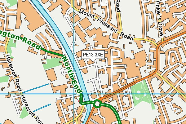 PE13 3XE map - OS VectorMap District (Ordnance Survey)