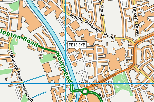 PE13 3YB map - OS VectorMap District (Ordnance Survey)