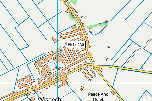 PE13 4AS map - OS VectorMap District (Ordnance Survey)