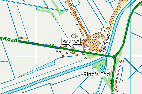 PE13 4AW map - OS VectorMap District (Ordnance Survey)