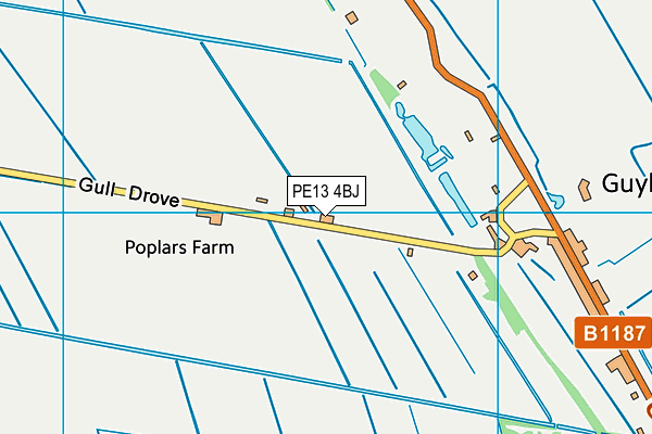 PE13 4BJ map - OS VectorMap District (Ordnance Survey)