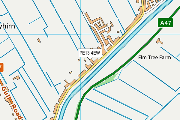 PE13 4EW map - OS VectorMap District (Ordnance Survey)