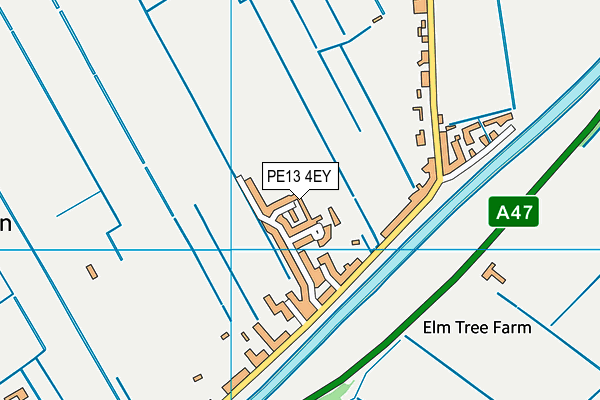 PE13 4EY map - OS VectorMap District (Ordnance Survey)